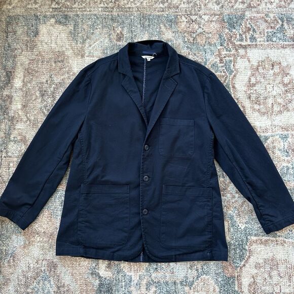Bridge & Burn Monroe Jacket Blazer Mens XL Navy Blue Large Patch Pockets $158 - Picture 7 of 11
